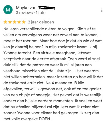 Op deze foto zie je Virtuele Maagband Programma ervaringen